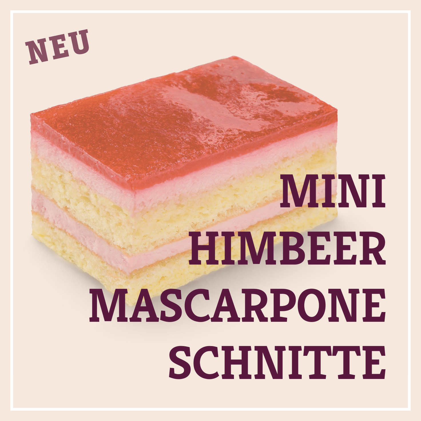 Heiss & Süß - Mini-Himbeer-Mascarponeschnitte