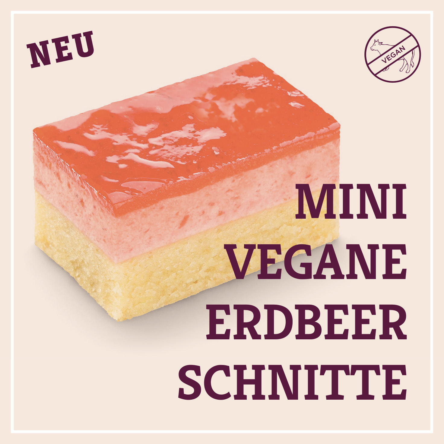 Heiss & Süß - Mini-Vegane Erdbeerschnitte