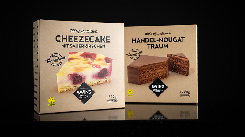 Swing Kitchen Cheezecake und Mandel Nougat Traum als Tiefkühl-Dessert bei BILLA